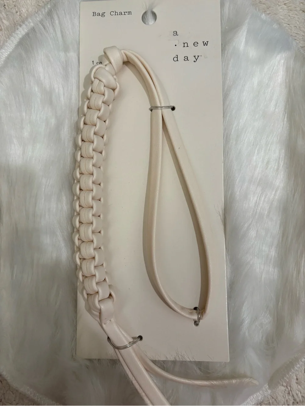 Cream Braided Bag Charm by A New Day